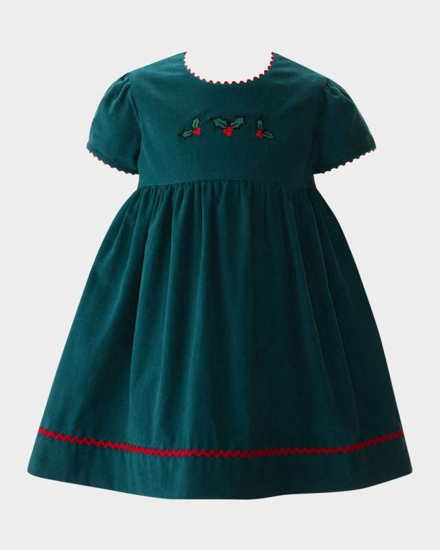 Girl's Holly Embroidered Dress, Size 6M-